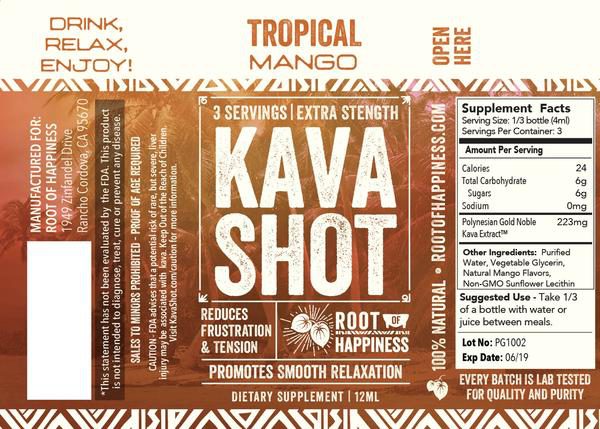 Root of Happiness Tropical Mango Kava Shot